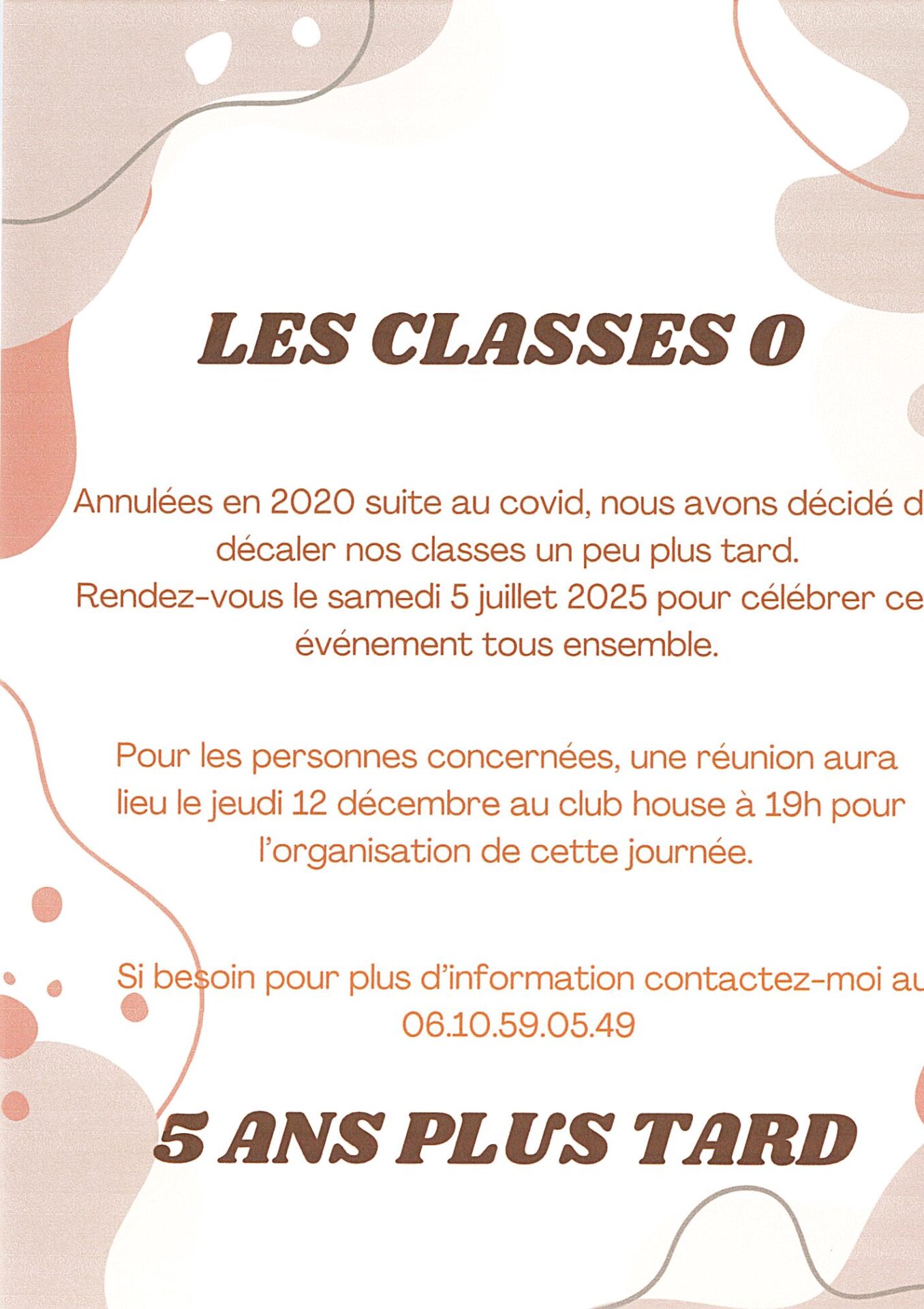 affiche réunion classe 0
