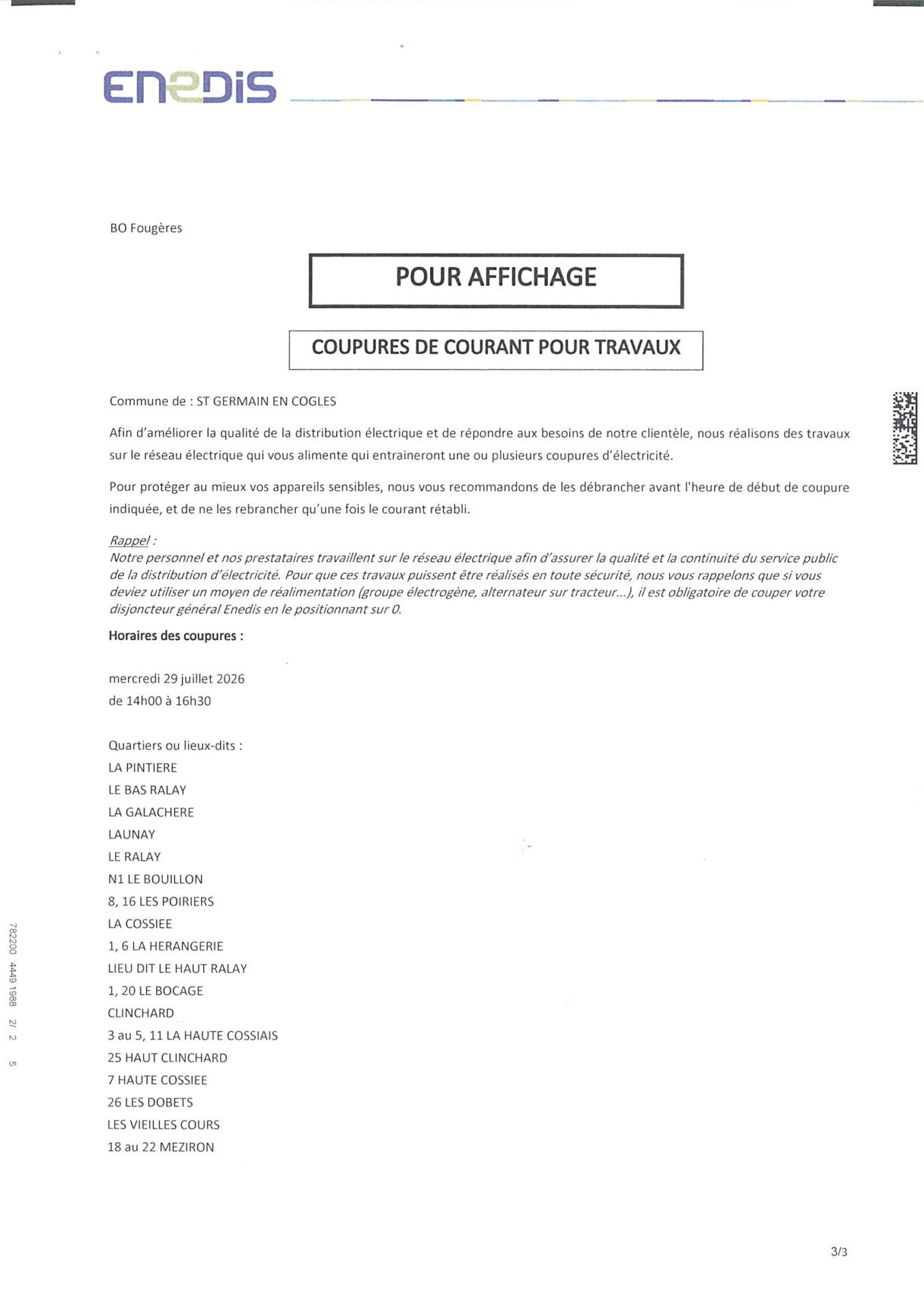 Coupures de courant