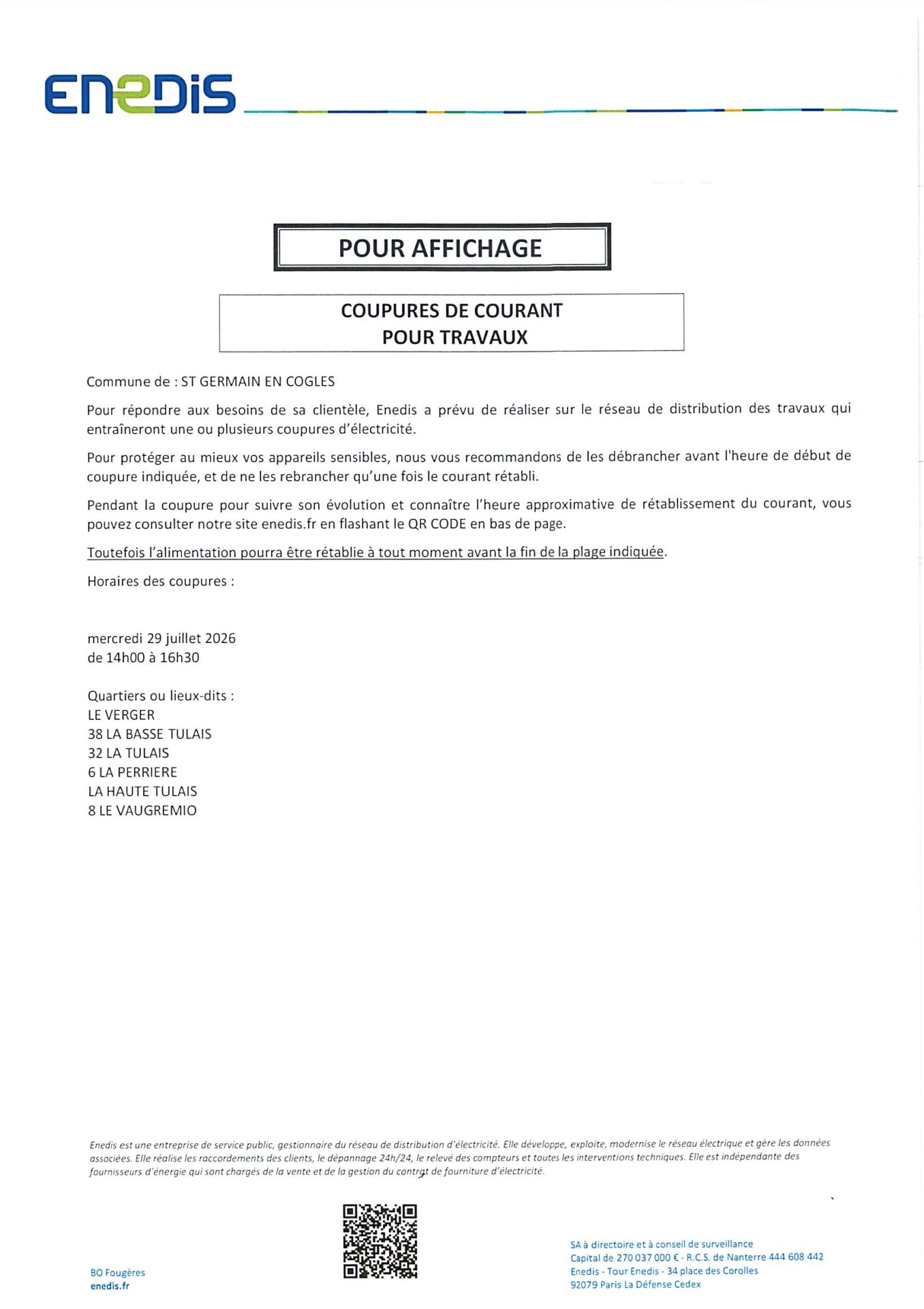 Coupure de courant