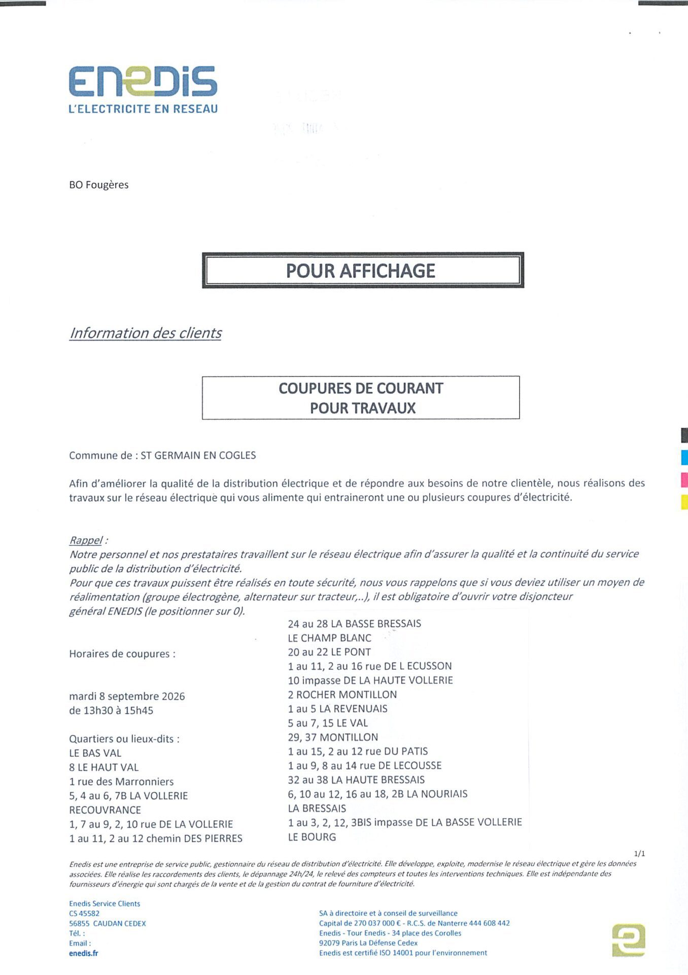 Coupure de courant